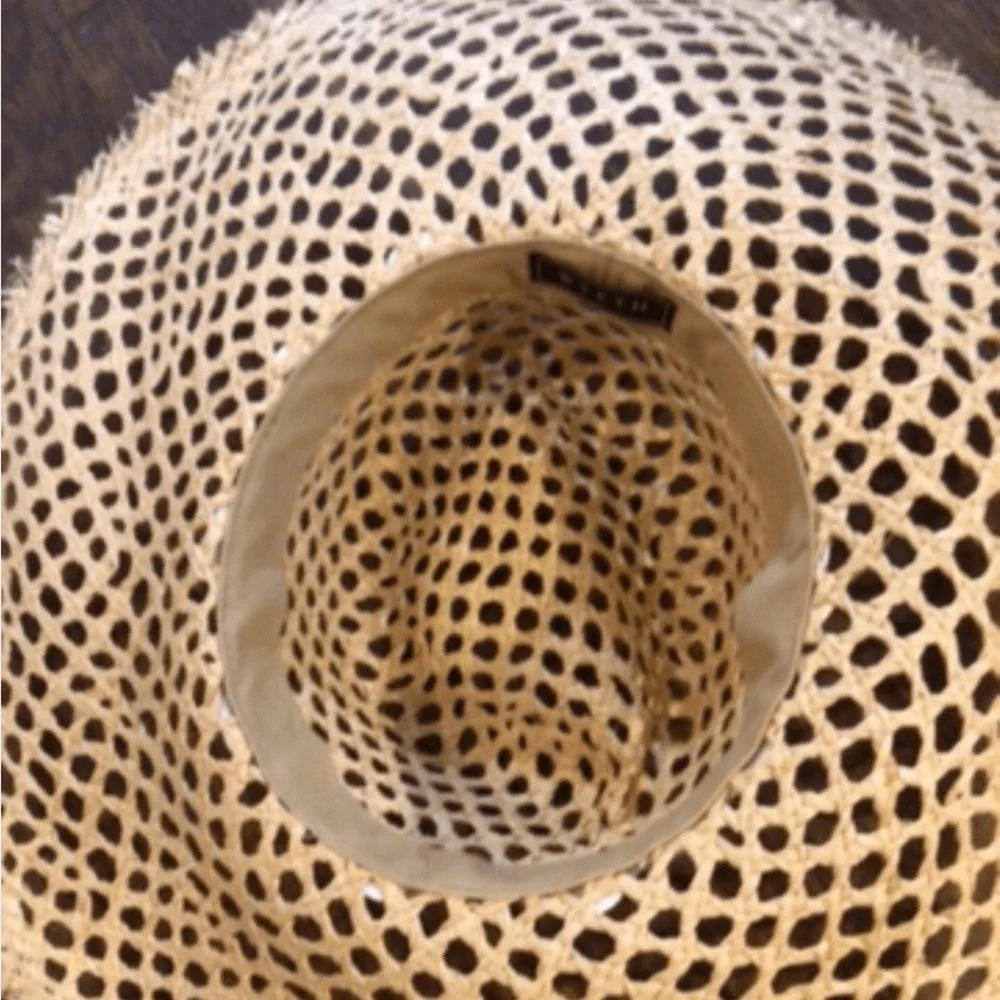NEW ! RaRe Wyeth by Todd Magill Open-Weave Straw Sun Hat in Natural Tan